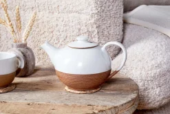 Mali Ribbed Teapot - White