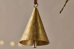 Manya Metal Bell Baubles - Brass - (Set of 3)