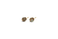 Marai Labradorite Stud Earrings - Labradorite & Gold
