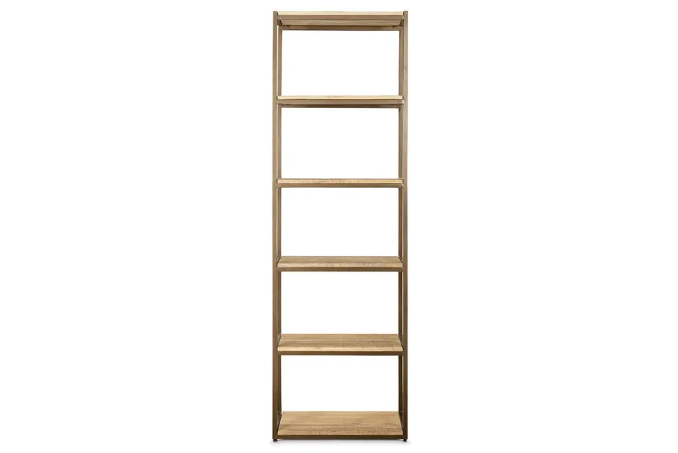Marjori Mango Wood And Iron Standing Shelves - Narrow