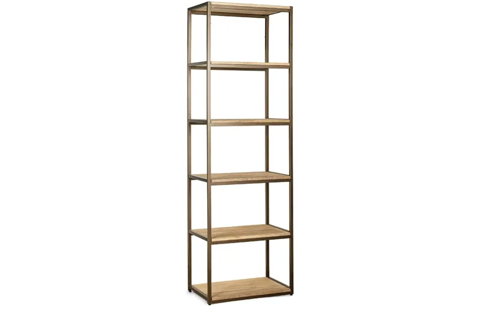 Marjori Mango Wood And Iron Standing Shelves - Narrow