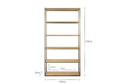 Marjori Mango Wood And Iron Standing Shelves - Wide
