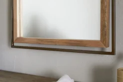 Mar Swivel Wall Mirror - Antique Brass & Natural