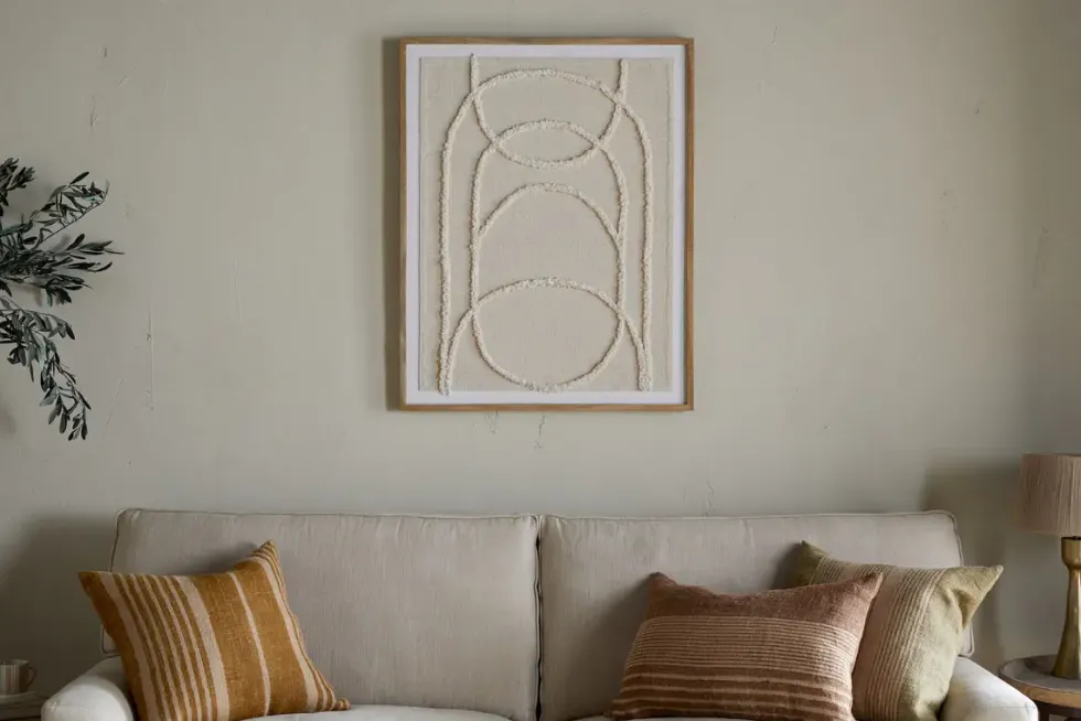 Mauri Frayed Wall Art - Neutral