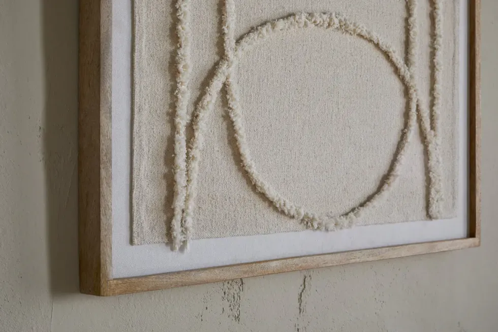 Mauri Frayed Wall Art - Neutral