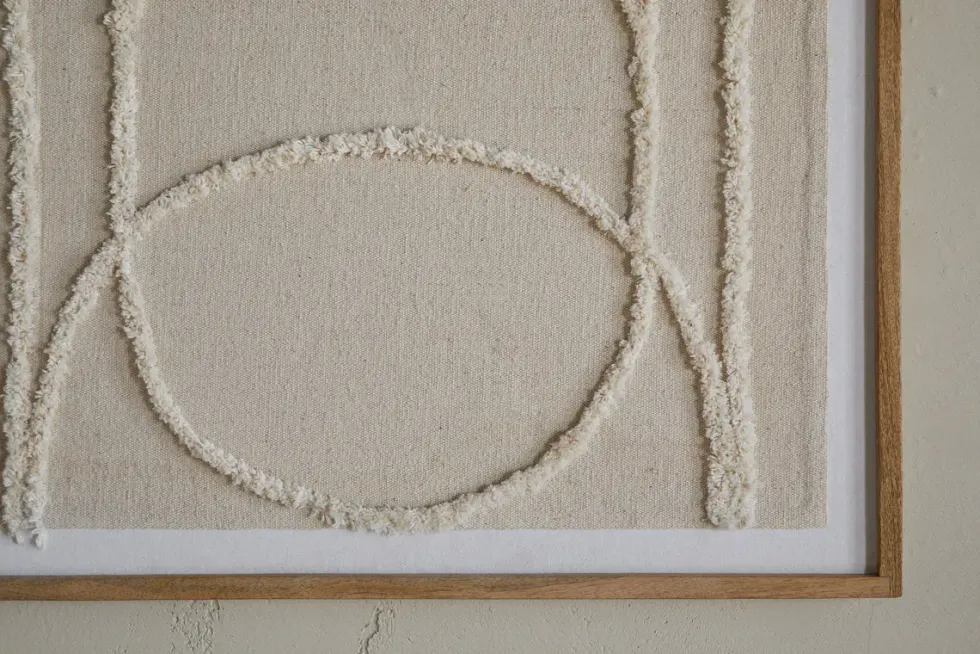 Mauri Frayed Wall Art - Neutral
