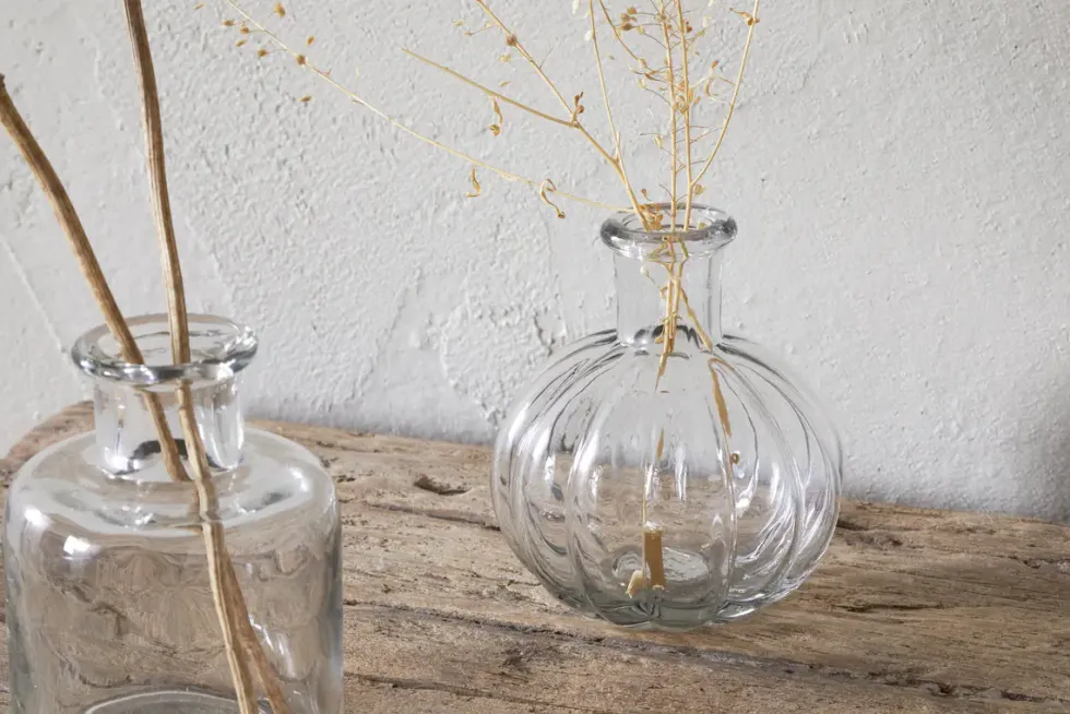 Mayumi Recycled Glass Bud Vases - Clear (Set of 3)