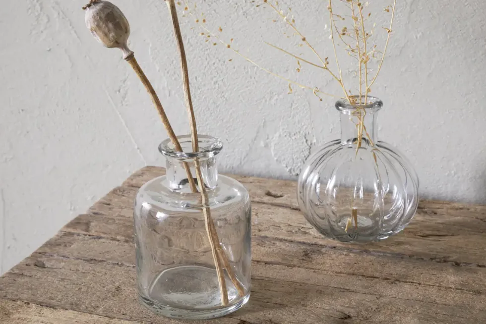 Mayumi Recycled Glass Bud Vases - Clear (Set of 3)