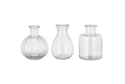 Mayumi Recycled Glass Bud Vases - Clear (Set of 3)