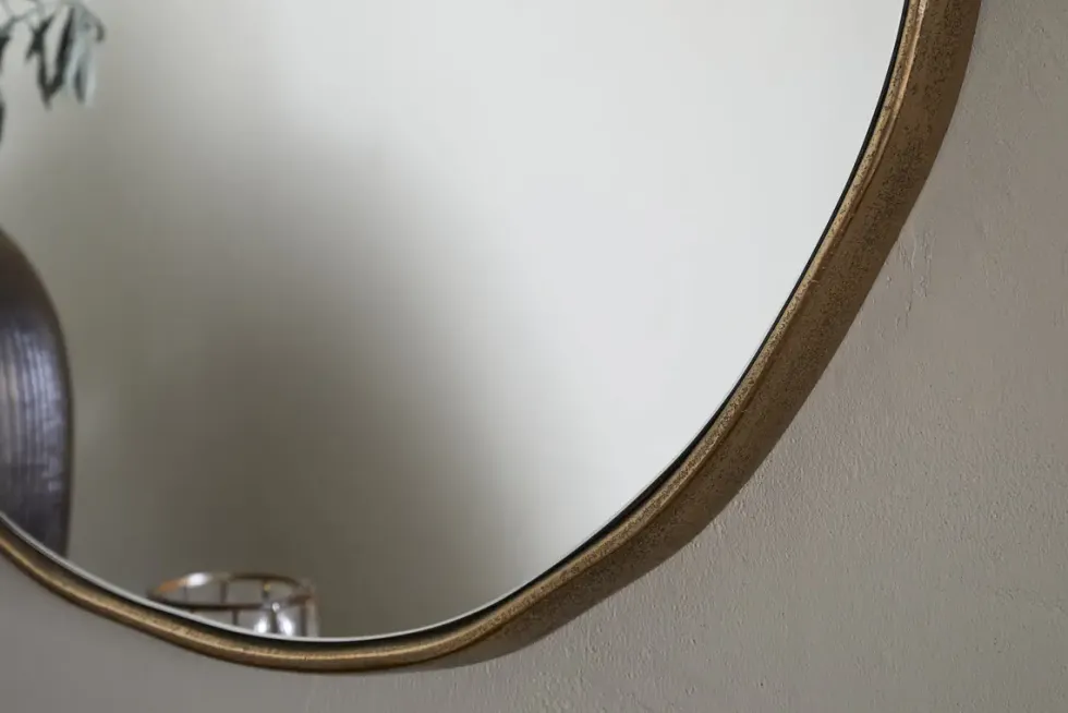 Mchanga Organic Shape Mirror - Antique Brass