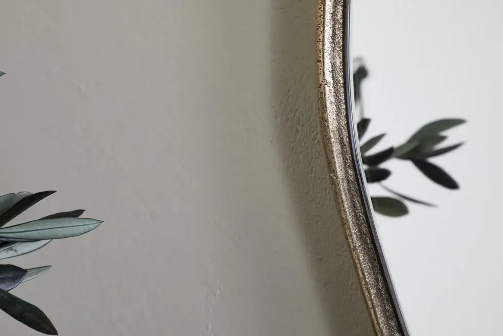 Mchanga Organic Shape Mirror - Antique Brass
