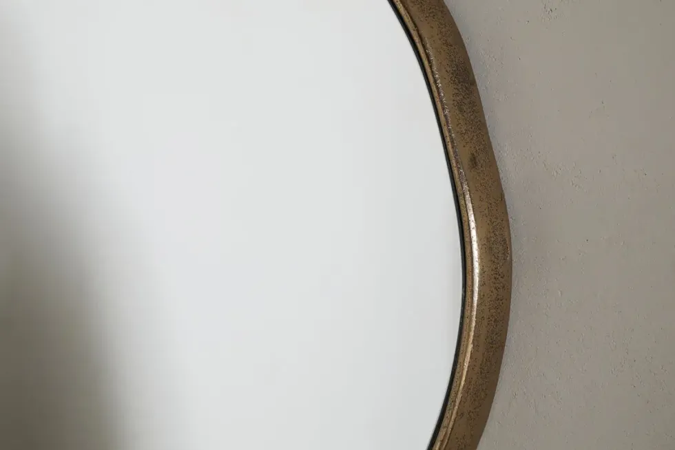 Mchanga Organic Shape Mirror - Antique Brass