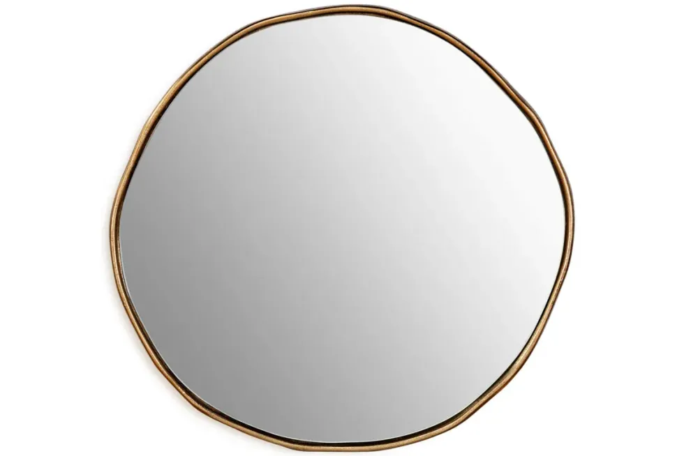 Mchanga Organic Shape Mirror - Antique Brass