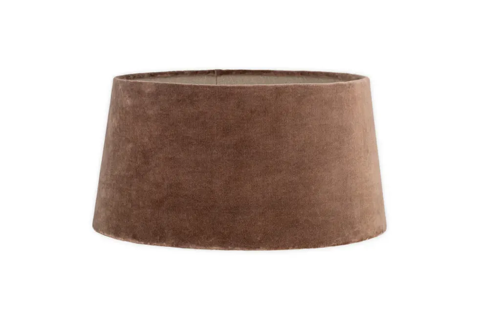 Mendai Velvet & Linen Lampshade - Mocha