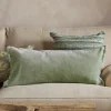 Menmai Statement Velvet Lumbar Cushion Cover - Moss Green