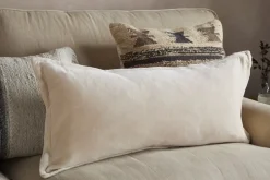Menmai Statement Velvet Lumbar Cushion Cover - Cream