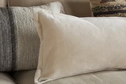 Menmai Statement Velvet Lumbar Cushion Cover - Cream