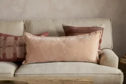 Menmai Statement Velvet Lumbar Cushion Cover - Dusty Pink