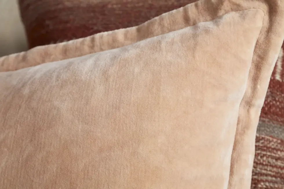 Menmai Statement Velvet Lumbar Cushion Cover - Dusty Pink