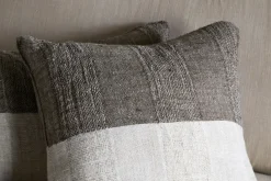 Munir Linen Cushion Cover - Charcoal