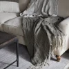 Munir Linen Throw - Charcoal