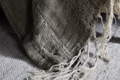 Munir Linen Throw - Charcoal