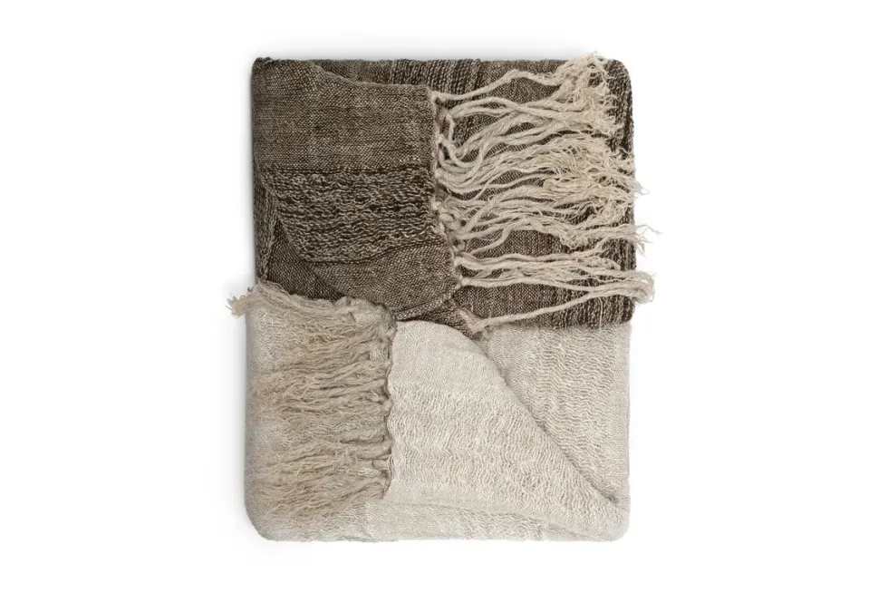 Munir Linen Throw - Charcoal