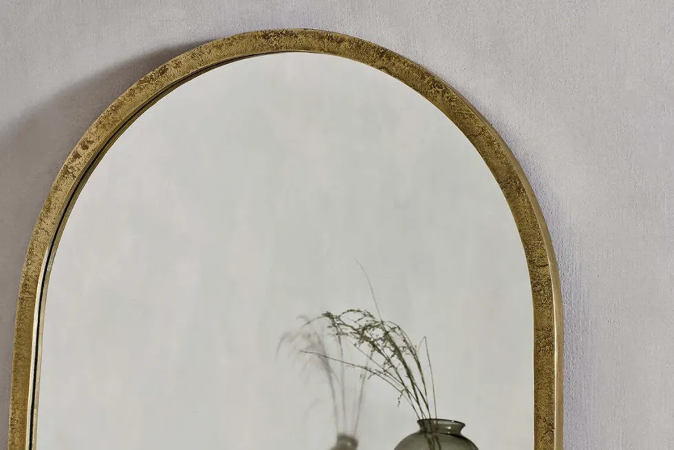 Murwara Full Length Arched Mirror - Antique Brass
