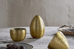 Mutti Hammered Opening Egg - Antique Brass