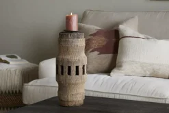 Mvua Reclaimed Wood Pillar Candle Holder - Natural