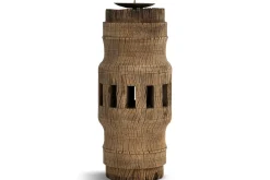 Mvua Reclaimed Wood Pillar Candle Holder - Natural