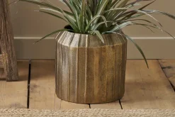 Nabara Cast Aluminium Planter - Antique Brass