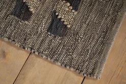 Nadiki Recycled Leather Rug - Black & Natural