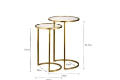 Nakuru Iron & Glass Side Table Set - Brass