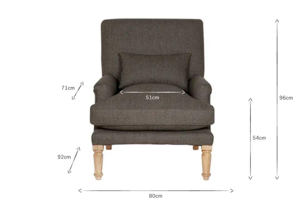 Nalla Wool Armchair - Charcoal