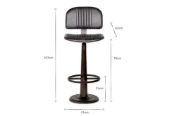 Narwana Bar Chair - Aged Black