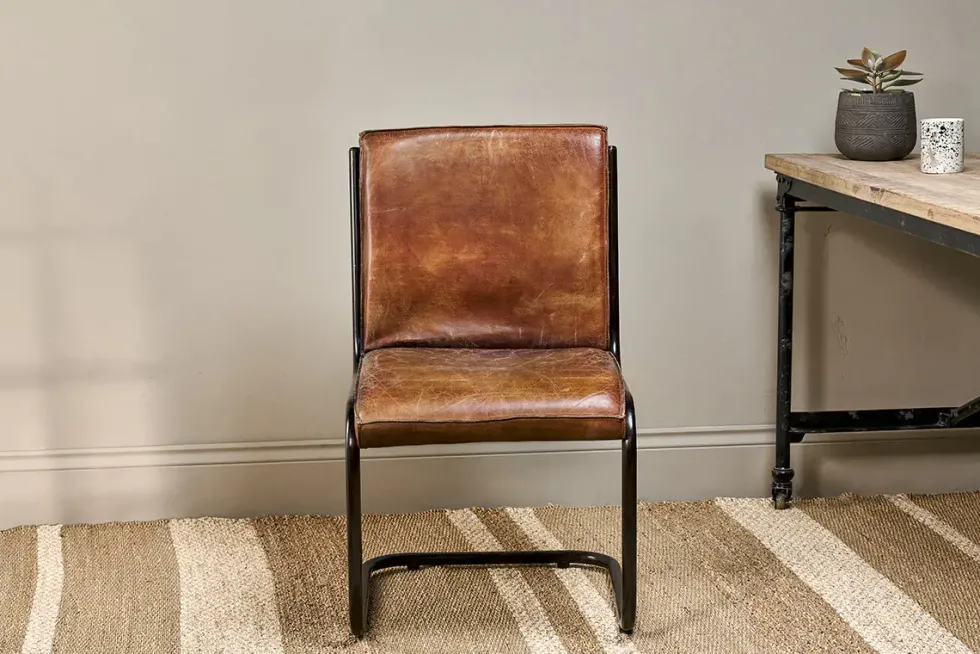 Narwana Leather Desk Chair - Aged Tan