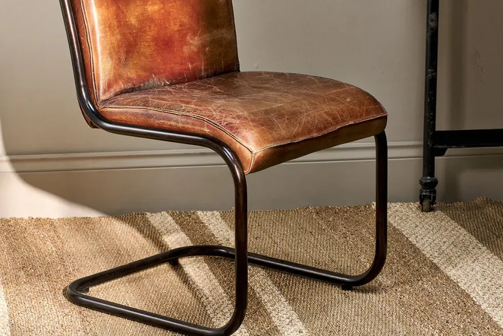 Narwana Leather Desk Chair - Aged Tan