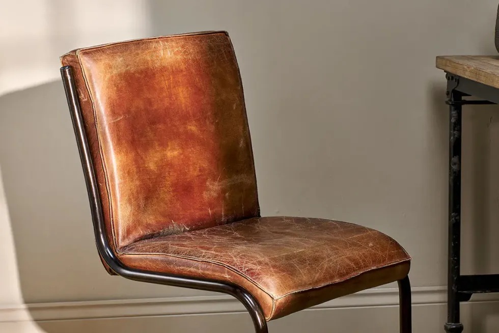 Narwana Leather Desk Chair - Aged Tan
