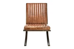 Narwana Ribbed Leather Lounger - Aged Tan