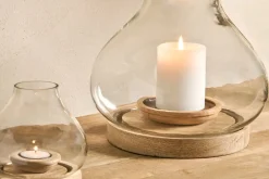 Naryla Mango Wood Lantern - Natural