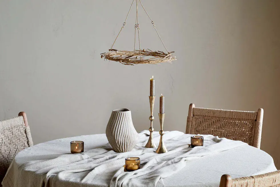 Natesa Hanging Wreath - Brass