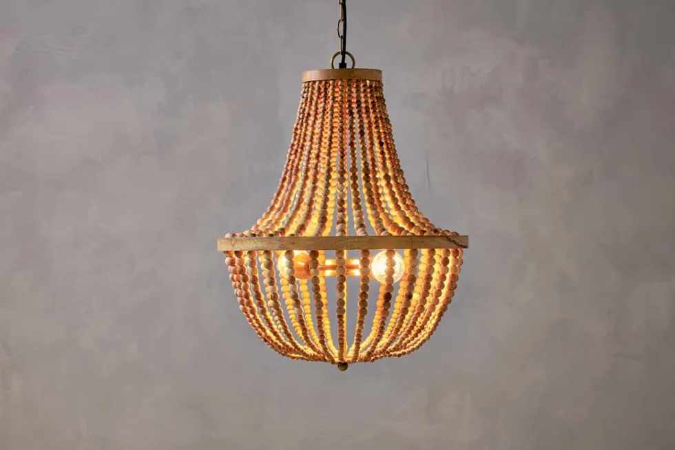 Neela Mango Wood Pendant - Natural