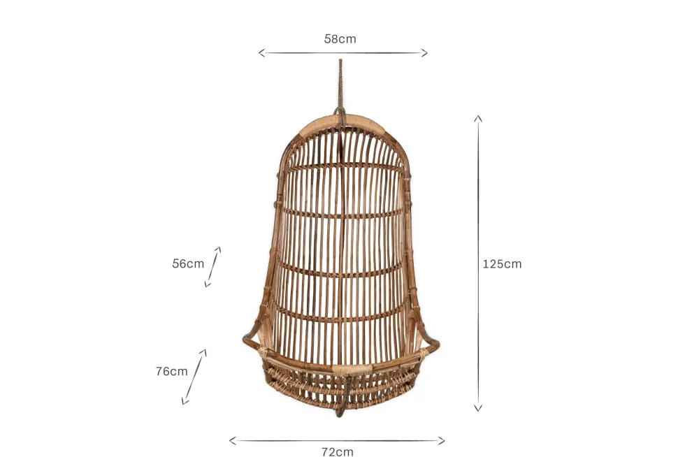 Nesari Rattan Hanging Chair - Natural