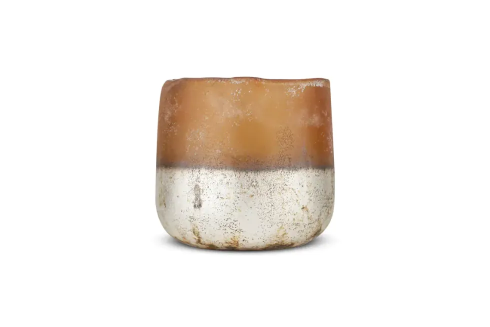 Ngolo Tealight Holder - Antiqued Amber