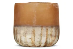 Ngolo Tealight Holder - Antiqued Amber
