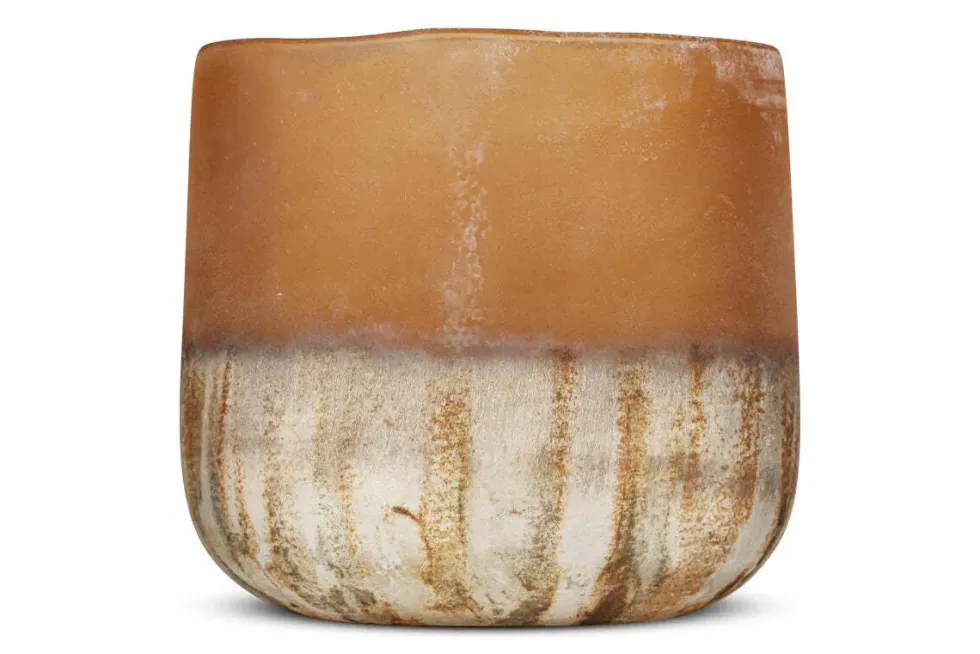 Ngolo Tealight Holder - Antiqued Amber