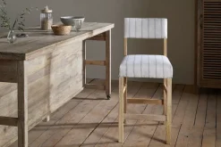 Nidhi Linen Upholstered Counter Chair - Natural