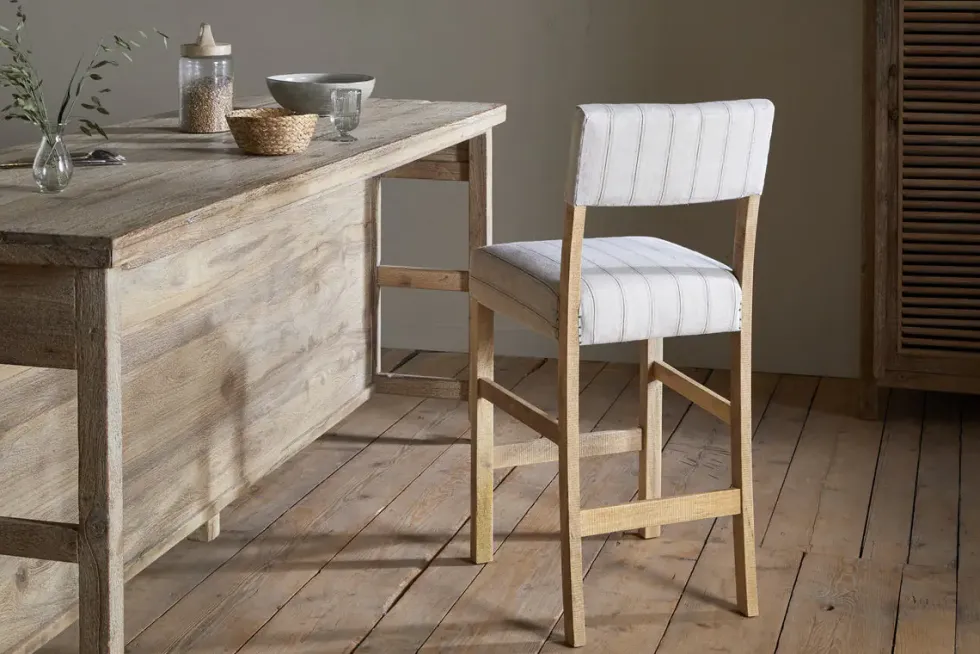 Nidhi Linen Upholstered Counter Chair - Natural