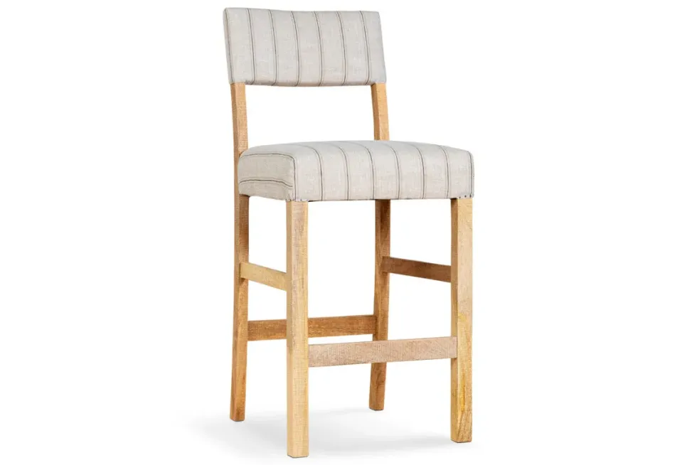 Nidhi Linen Upholstered Counter Chair - Natural